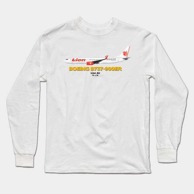 Boeing B737-900ER - Lion Air Long Sleeve T-Shirt by TheArtofFlying